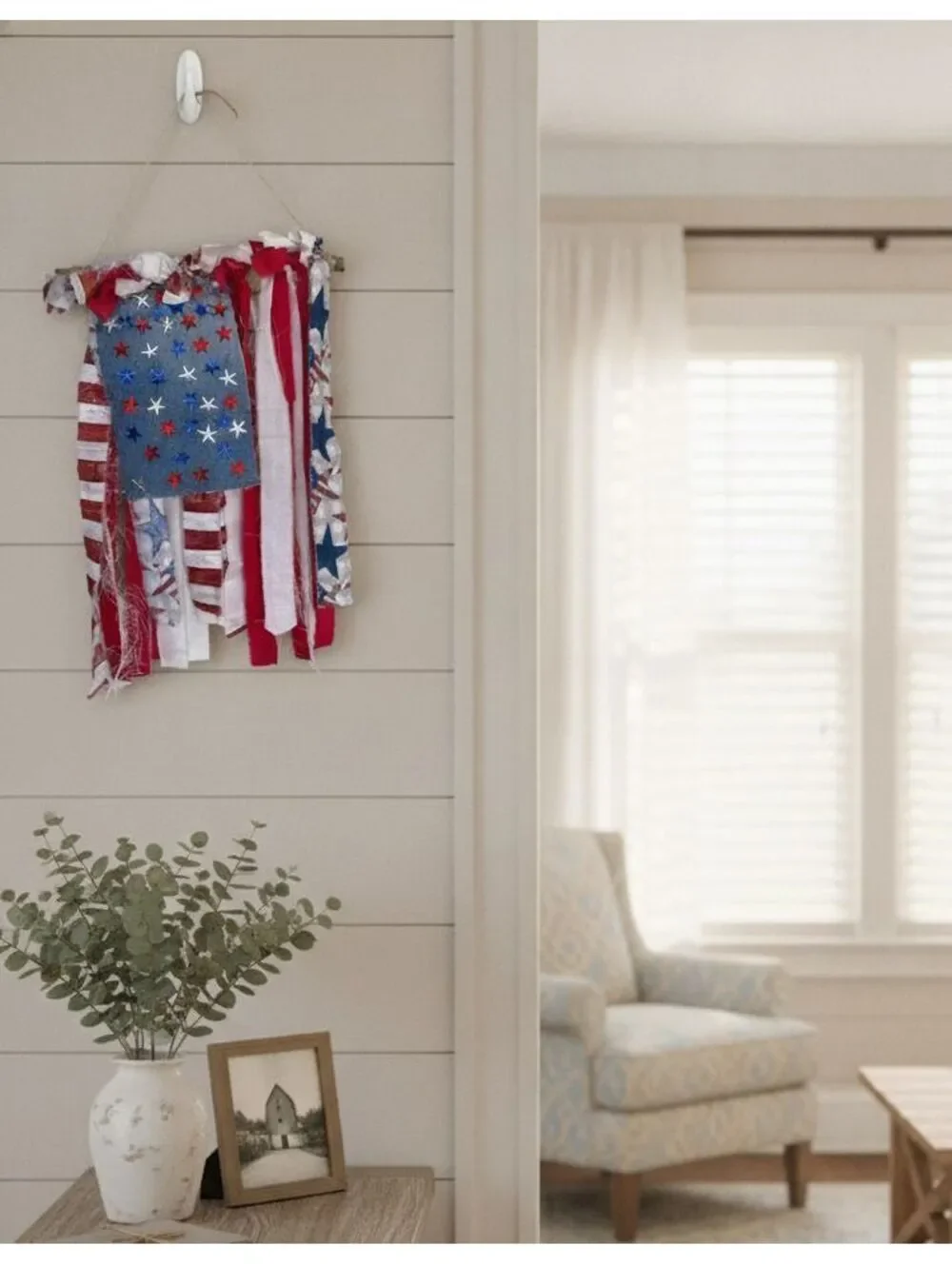 Handcrafted Patriotic American Flag Wall Hanging Decoration